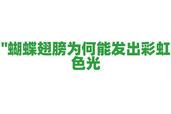 "蝴蝶翅膀为何能发出彩虹色光？"